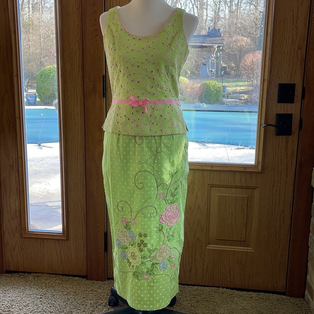 Dolce Summer Embroidered Maxi Pencil Skirt